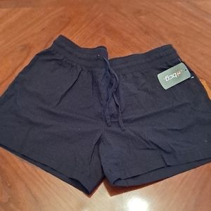 NWT elastic waist black shorts with drawstring